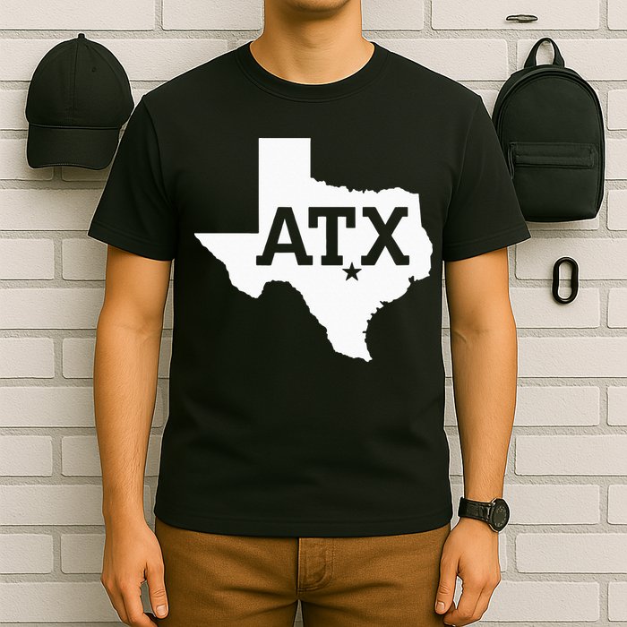 ATX Austin TX Design With Texas Silhouette T-Shirt