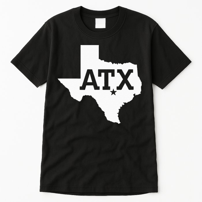 ATX Austin TX Design With Texas Silhouette Tall T-Shirt