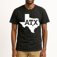 ATX Austin TX Design With Texas Silhouette Tall T-Shirt
