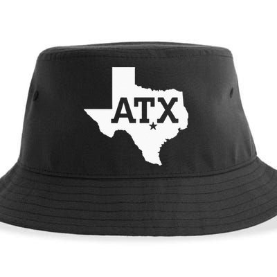 ATX Austin TX Design With Texas Silhouette Sustainable Bucket Hat