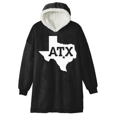 ATX Austin TX Design With Texas Silhouette Hooded Wearable Blanket
