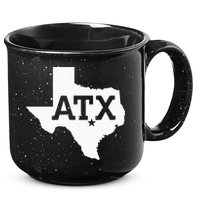 ATX Austin TX Design With Texas Silhouette 15oz Campfire Ceramic Mug