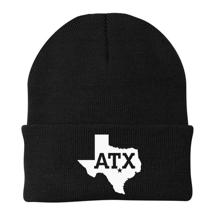 ATX Austin TX Design With Texas Silhouette Beanie