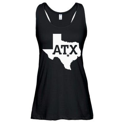 ATX Austin TX Design With Texas Silhouette Ladies Essential Flowy Tank