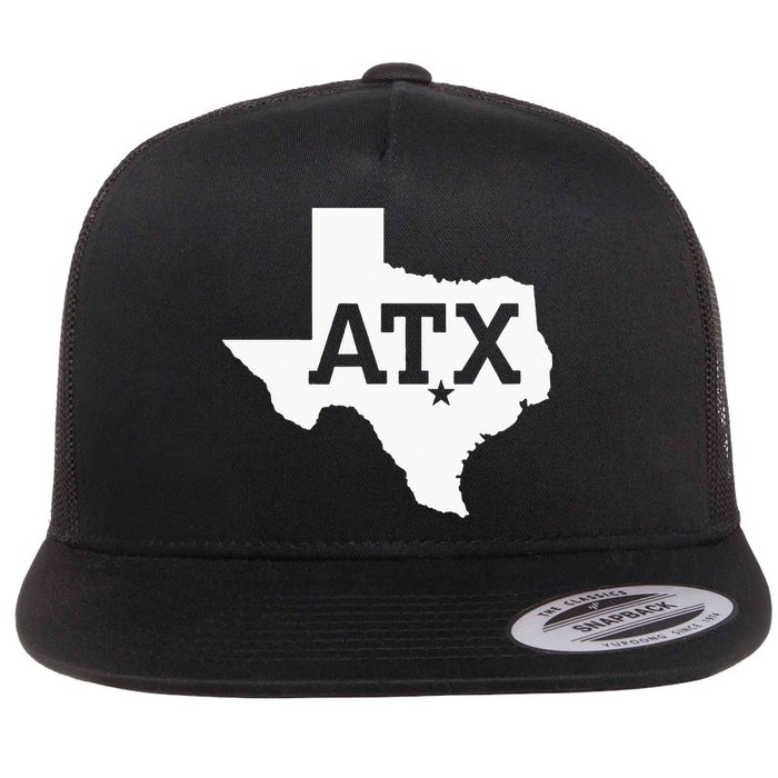 ATX Austin TX Design With Texas Silhouette Flatbill Hat