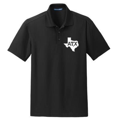 ATX Austin TX Design With Texas Silhouette Dry Zone Grid Polo