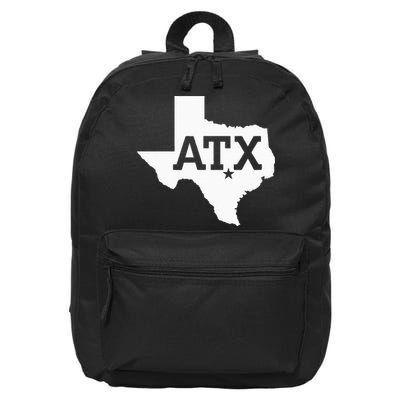 ATX Austin TX Design With Texas Silhouette 16 in Basic Backpack
