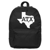 ATX Austin TX Design With Texas Silhouette 16 in Basic Backpack