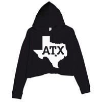 ATX Austin TX Design With Texas Silhouette Crop Fleece Hoodie