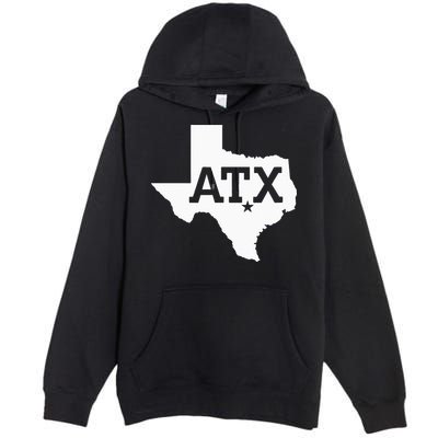ATX Austin TX Design With Texas Silhouette Premium Pullover Hoodie