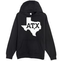 ATX Austin TX Design With Texas Silhouette Premium Pullover Hoodie