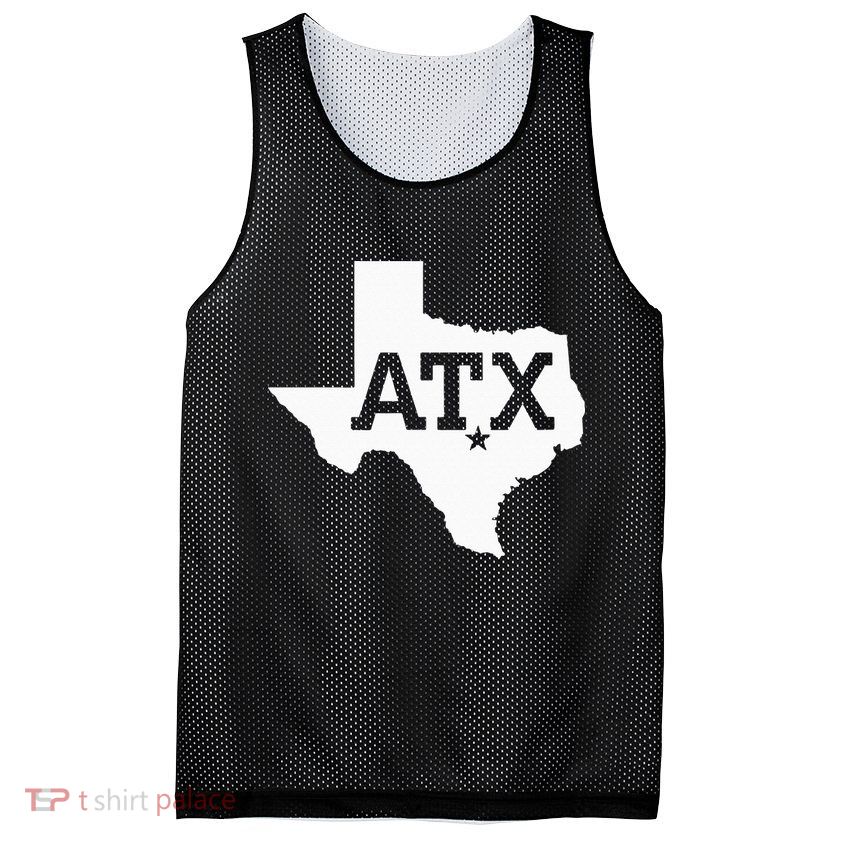 ATX Austin TX Design With Texas Silhouette Mesh Reversible Basketball Jersey Tank