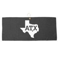 ATX Austin TX Design With Texas Silhouette Large Microfiber Waffle Golf Towel