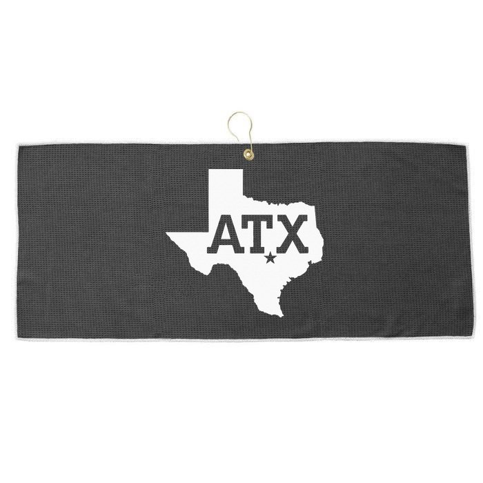 ATX Austin TX Design With Texas Silhouette Large Microfiber Waffle Golf Towel