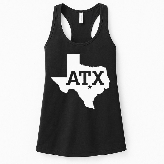 ATX Austin TX Design With Texas Silhouette Womens Tank Top