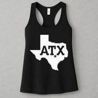 ATX Austin TX Design With Texas Silhouette Womens Tank Top