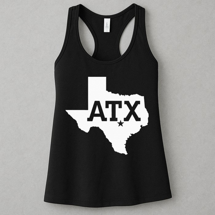 ATX Austin TX Design With Texas Silhouette Womens Tank Top