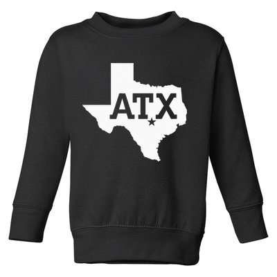 ATX Austin TX Design With Texas Silhouette Toddler Sweatshirt