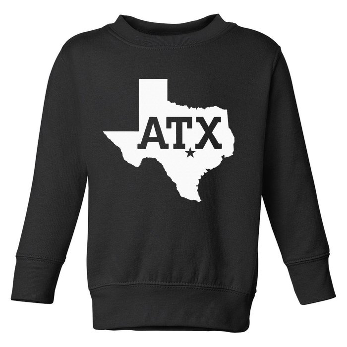 ATX Austin TX Design With Texas Silhouette Toddler Sweatshirt