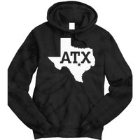 ATX Austin TX Design With Texas Silhouette Tie Dye Hoodie