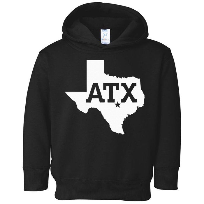 ATX Austin TX Design With Texas Silhouette Toddler Hoodie
