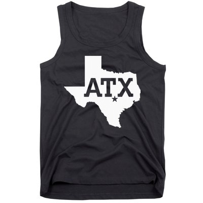 ATX Austin TX Design With Texas Silhouette Tank Top