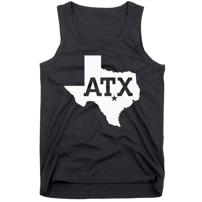 ATX Austin TX Design With Texas Silhouette Tank Top