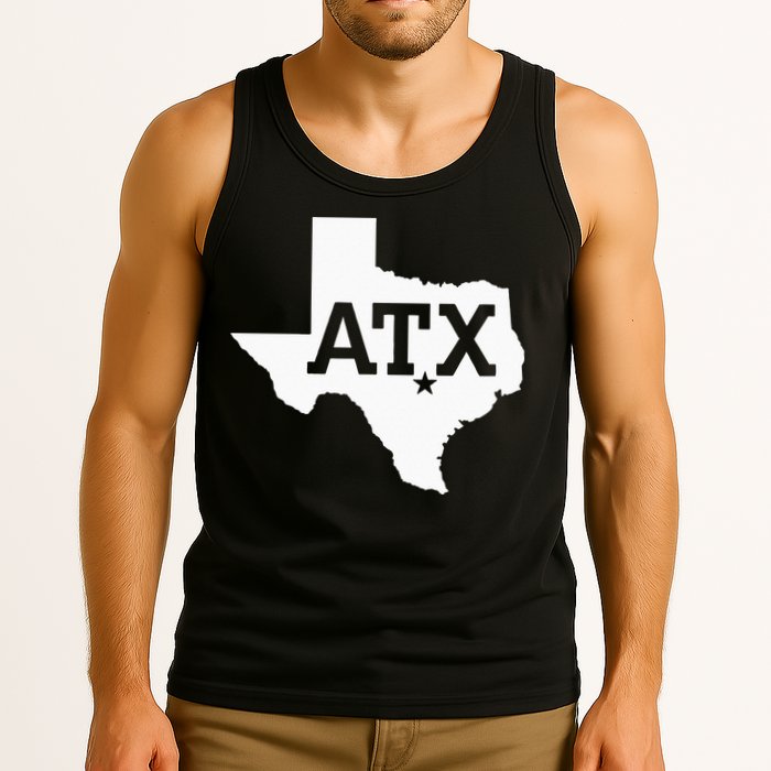 ATX Austin TX Design With Texas Silhouette Tank Top