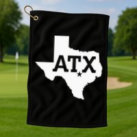 ATX Austin TX Design With Texas Silhouette Golf Towel