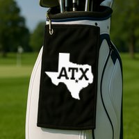 ATX Austin TX Design With Texas Silhouette Golf Towel