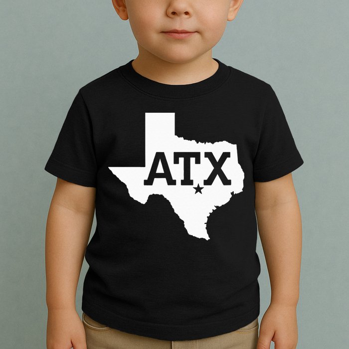 ATX Austin TX Design With Texas Silhouette Toddler T-Shirt