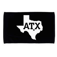 ATX Austin TX Design With Texas Silhouette Microfiber Hand Towel