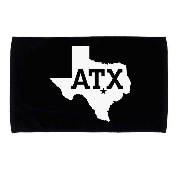 ATX Austin TX Design With Texas Silhouette Microfiber Hand Towel