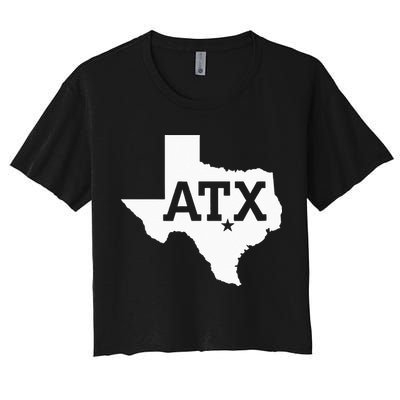 ATX Austin TX Design With Texas Silhouette Crop Top