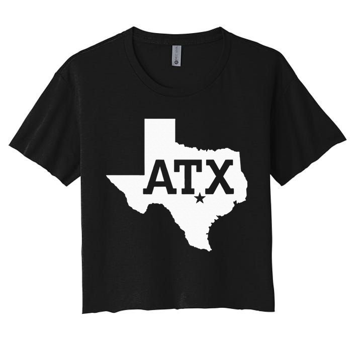 ATX Austin TX Design With Texas Silhouette Crop Top