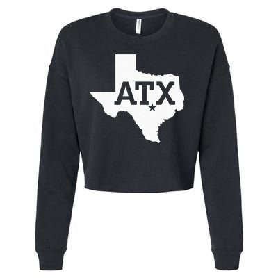 ATX Austin TX Design With Texas Silhouette Cropped Pullover Crew
