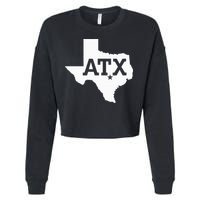 ATX Austin TX Design With Texas Silhouette Cropped Pullover Crew