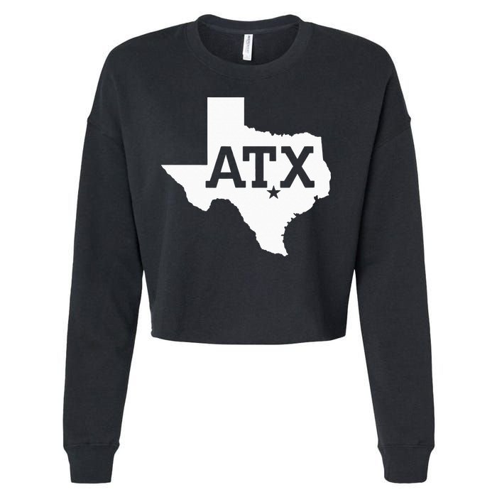 ATX Austin TX Design With Texas Silhouette Cropped Pullover Crew