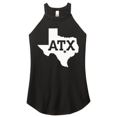 ATX Austin TX Design With Texas Silhouette Women's Perfect Tri Rocker Tank