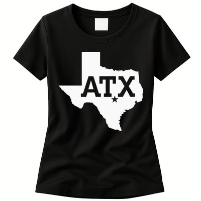 ATX Austin TX Design With Texas Silhouette Womens T-Shirt