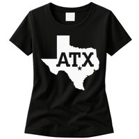 ATX Austin TX Design With Texas Silhouette Womens T-Shirt
