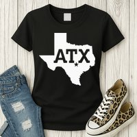 ATX Austin TX Design With Texas Silhouette Womens T-Shirt