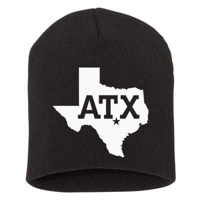 ATX Austin TX Design With Texas Silhouette Short Acrylic Beanie