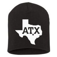 ATX Austin TX Design With Texas Silhouette Short Acrylic Beanie