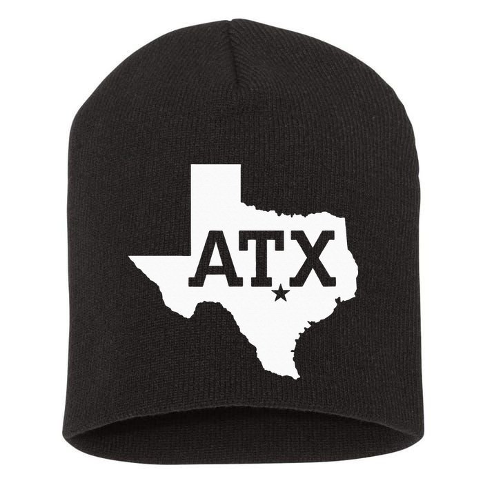 ATX Austin TX Design With Texas Silhouette Short Acrylic Beanie