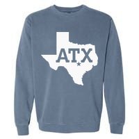 ATX Austin TX Design With Texas Silhouette Garment-Dyed Sweatshirt
