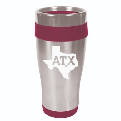 ATX Austin TX Design With Texas Silhouette 16oz Travel Tumbler