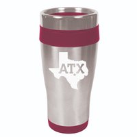 ATX Austin TX Design With Texas Silhouette 16oz Travel Tumbler