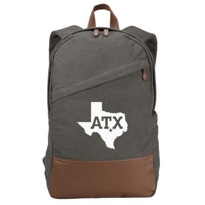 ATX Austin TX Design With Texas Silhouette Cotton Canvas Backpack