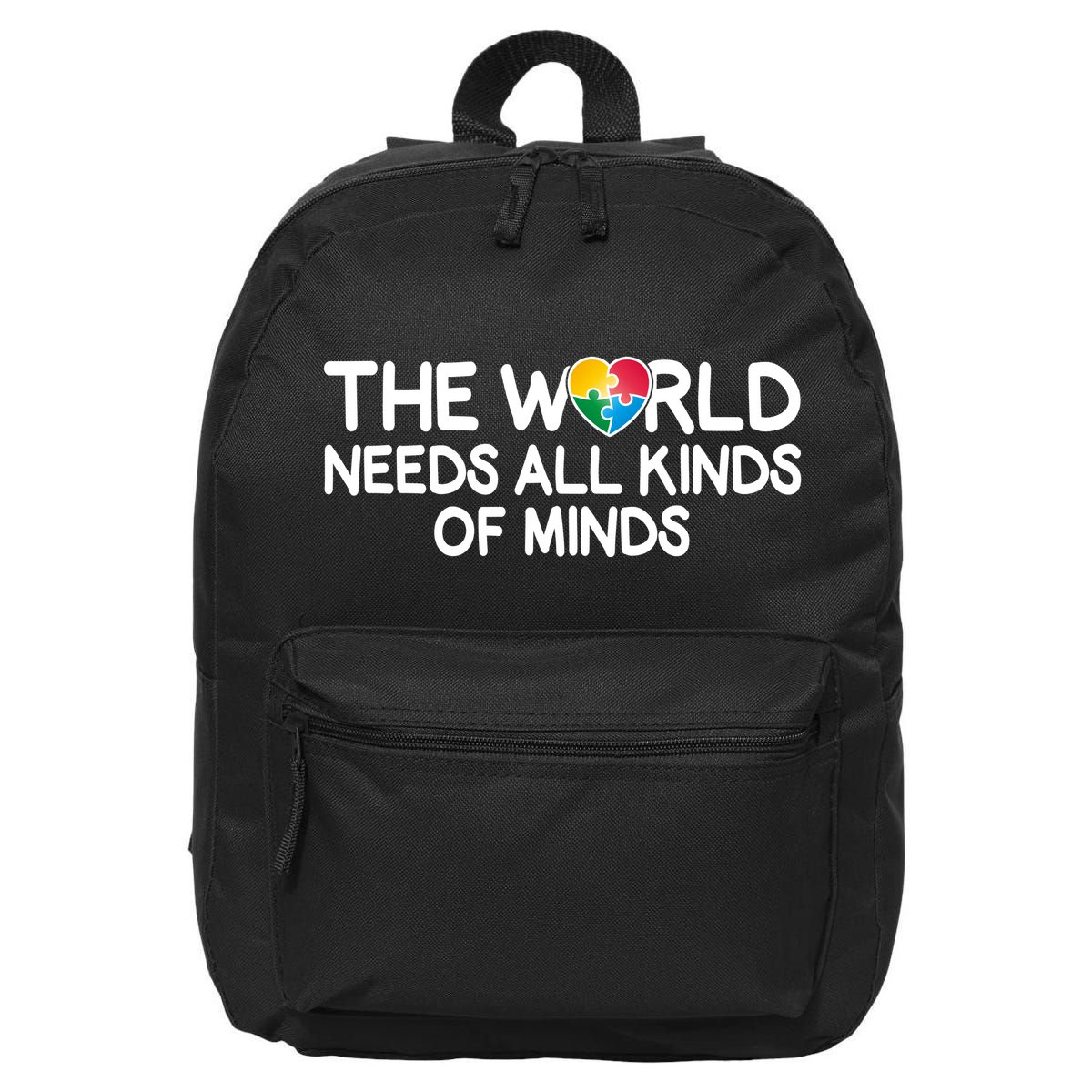Autism Awareness The World Needs All Kinds Of Minds 16 in Basic Backpack
